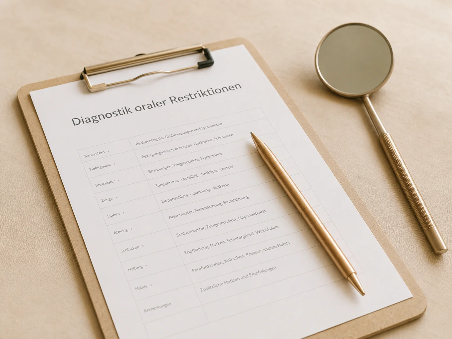 Messschablone und Diagnose-Instrumente für orale Restriktionen